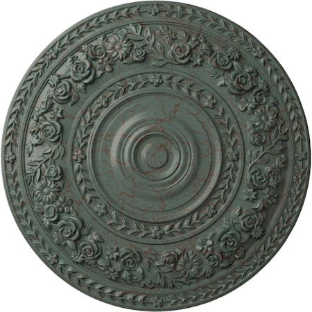 Ekena Millwork Rose Ceiling Medallion (Fits Canopies up to 13 1/2"), 33 7/8"OD x 2 3/8"P, Cloud Burst Crackle CM33ROCBC